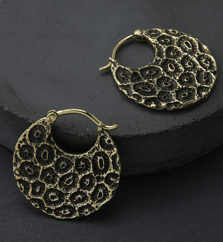 Sea Coral Brass Hangers / Earrings - Image 4