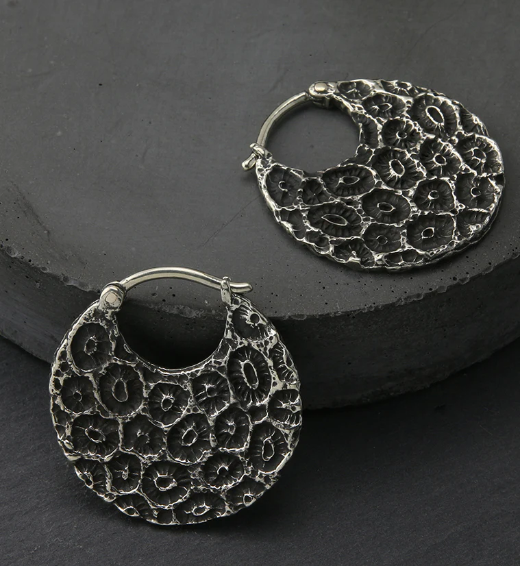 Sea Coral White Brass Hangers / Earrings - Image 3