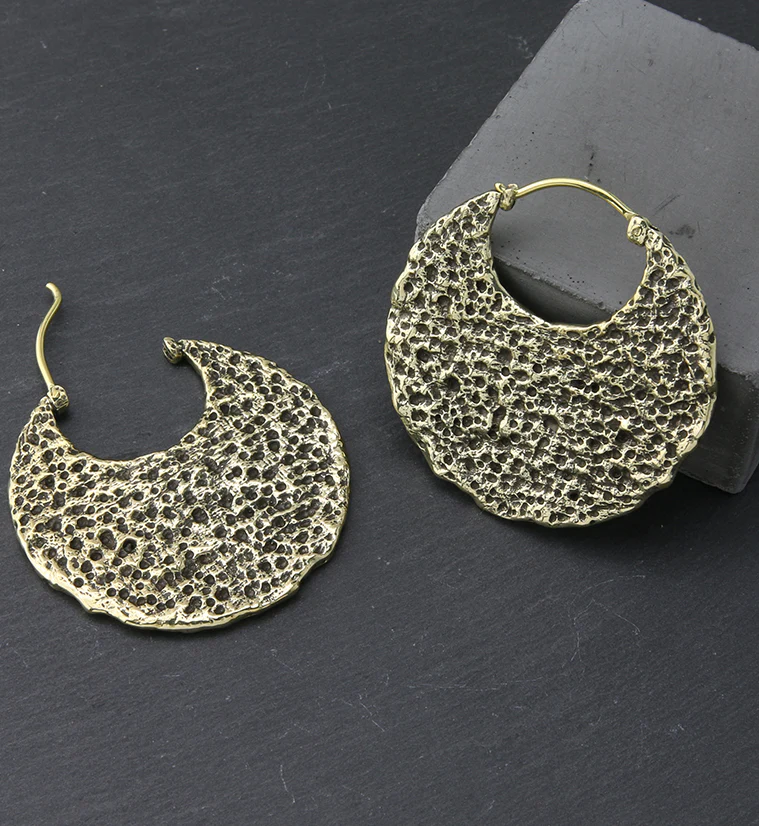 Sea Sponge Brass Hinged Ear Weights - Image 2