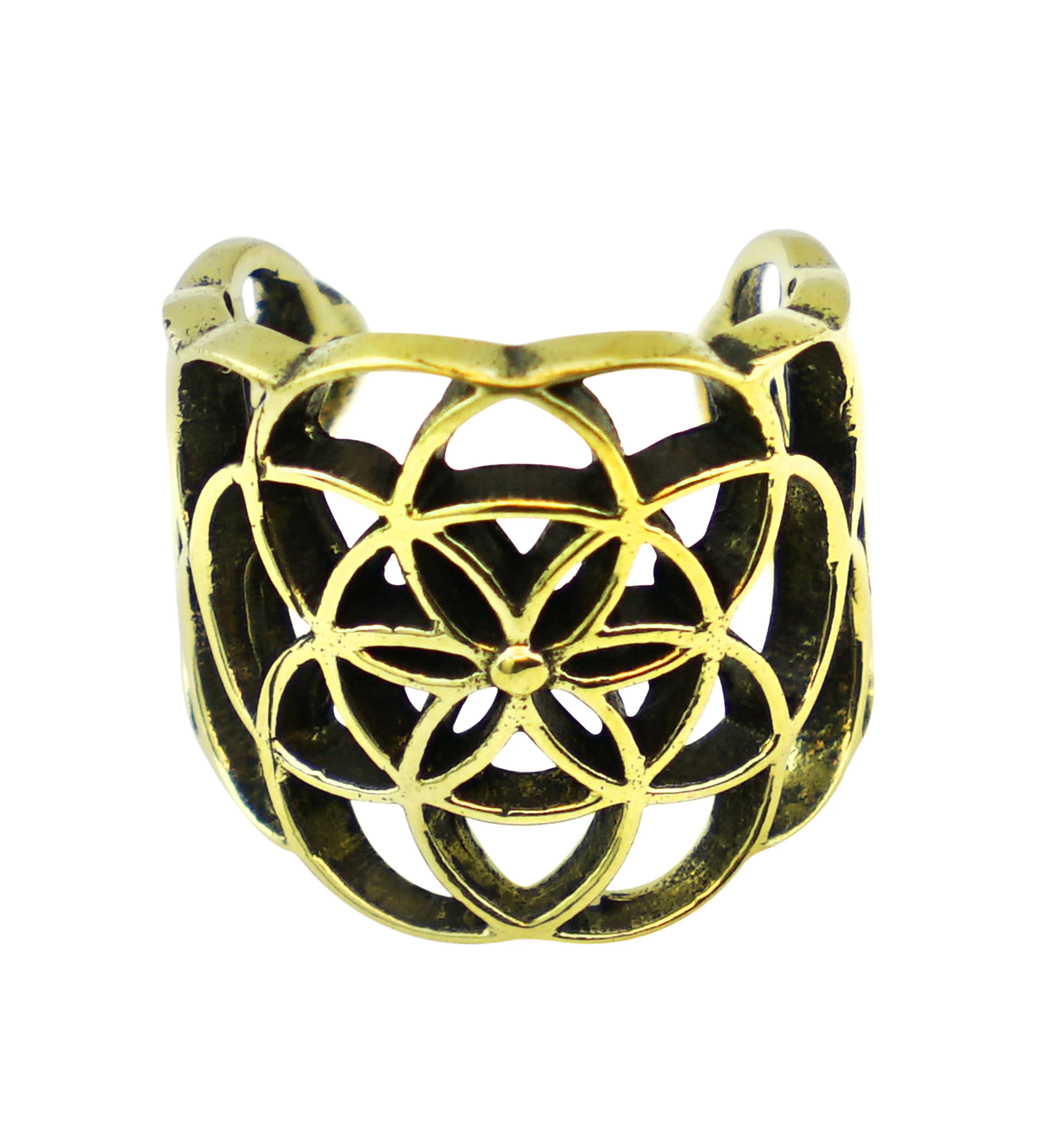 Seed Of Life Brass Ear Cuff - Image 2