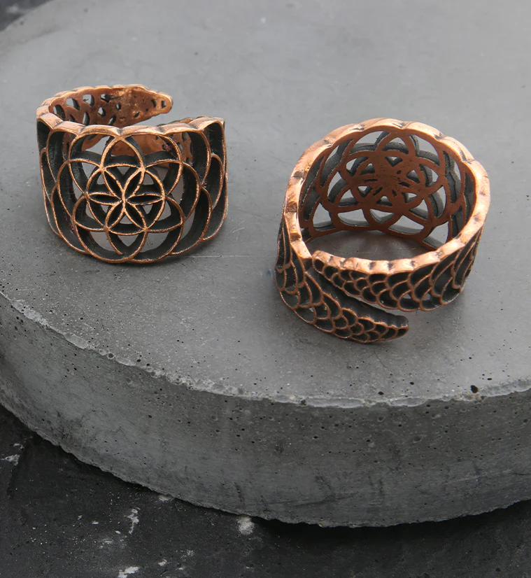 Seed Of Life Copper Ring - Image 2