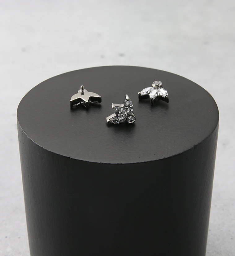Sepal CZ Internally Threaded Titanium Top - Image 2