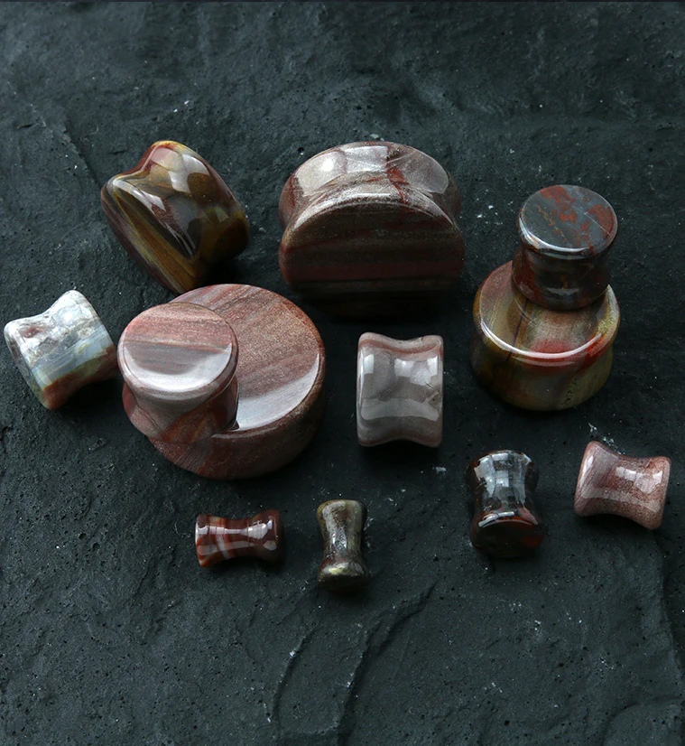 Serape Agate Stone Plugs - Image 2