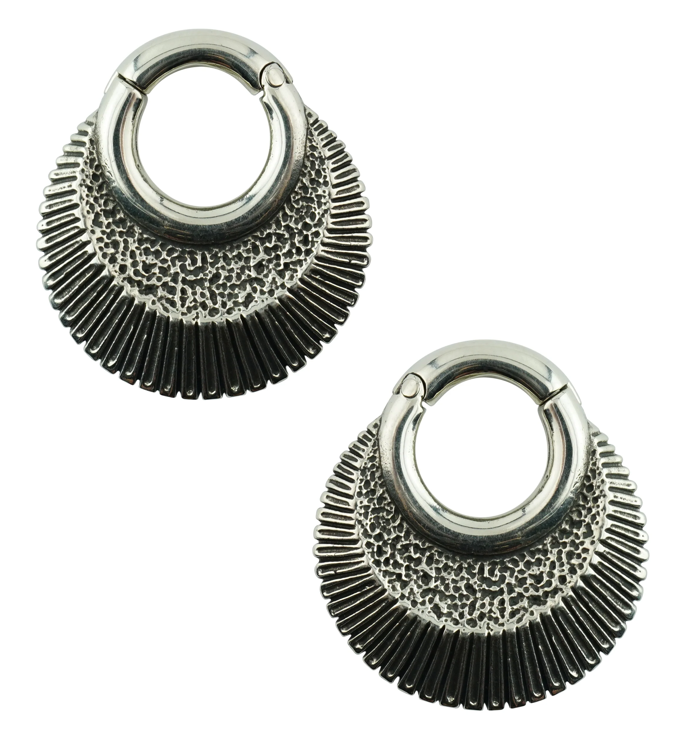 Shale White Brass Hinged Ear Weights