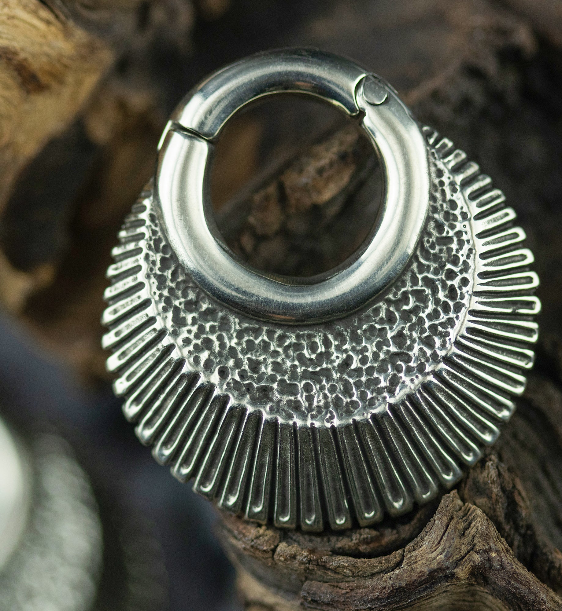 Shale White Brass Hinged Ear Weights - Image 7