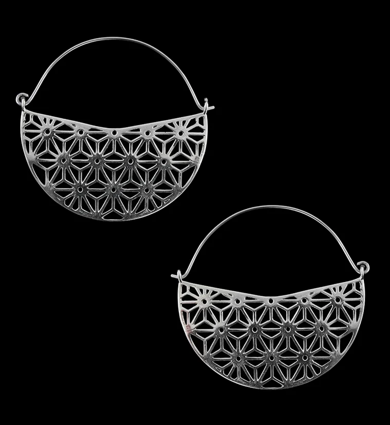 Silver Asanoha Titanium Hangers - Earrings