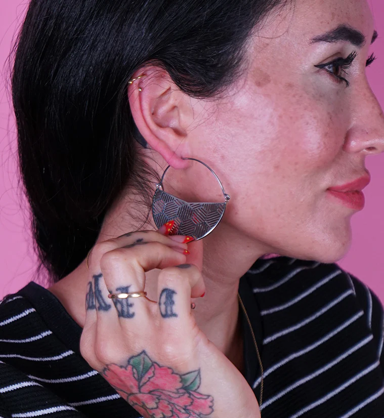 Silver Breach Titanium Hangers - Earrings - Image 2