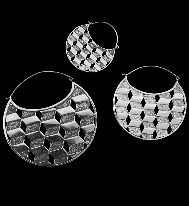 Silver Chamber Titanium Hangers - Earrings - Image 2