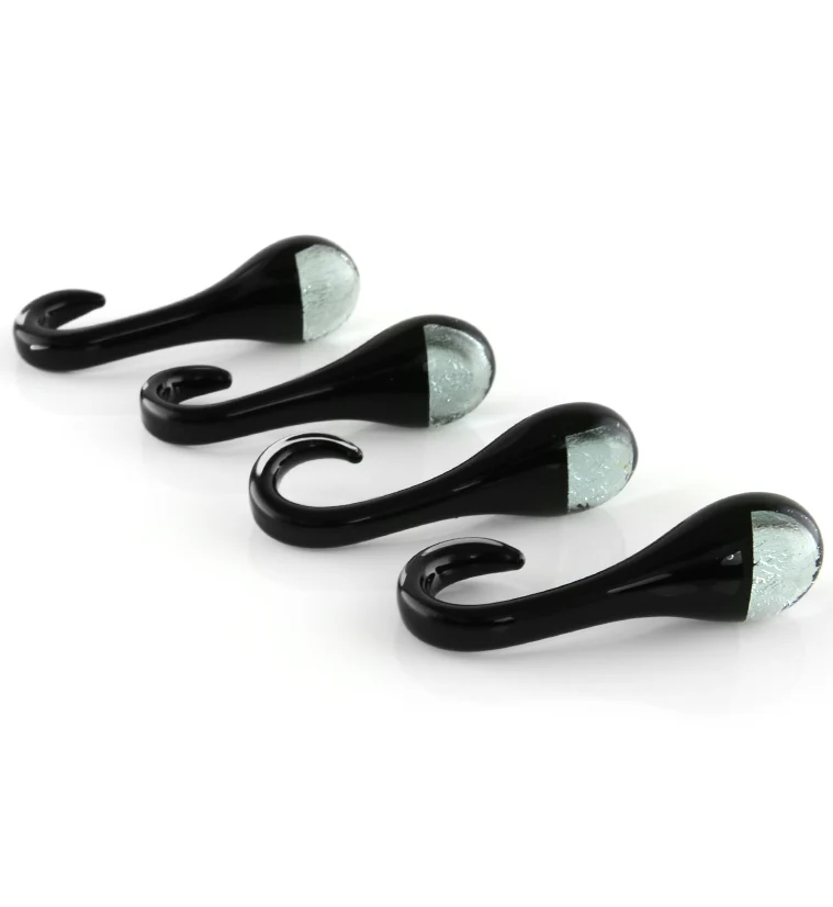 Silver Drip Glass Ear Weights - Image 3