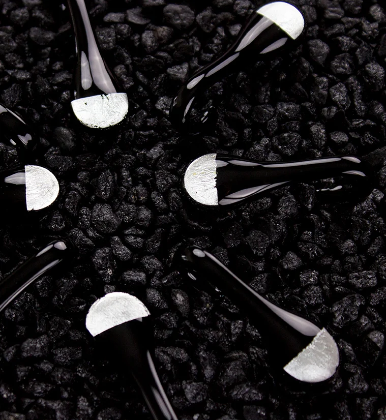 Silver Drip Glass Ear Weights - Image 4