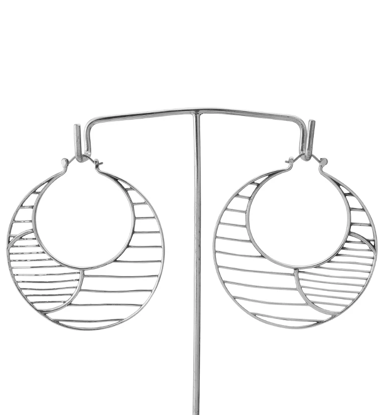 Silver Eclipse Titanium Hangers - Earrings - Image 2