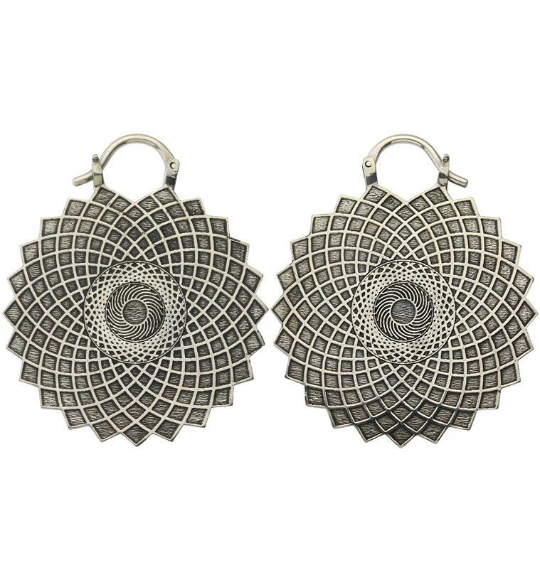 Silver Geometric Brass Ear Weights