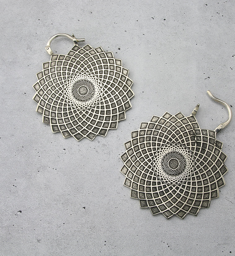 Silver Geometric Brass Ear Weights - Image 5