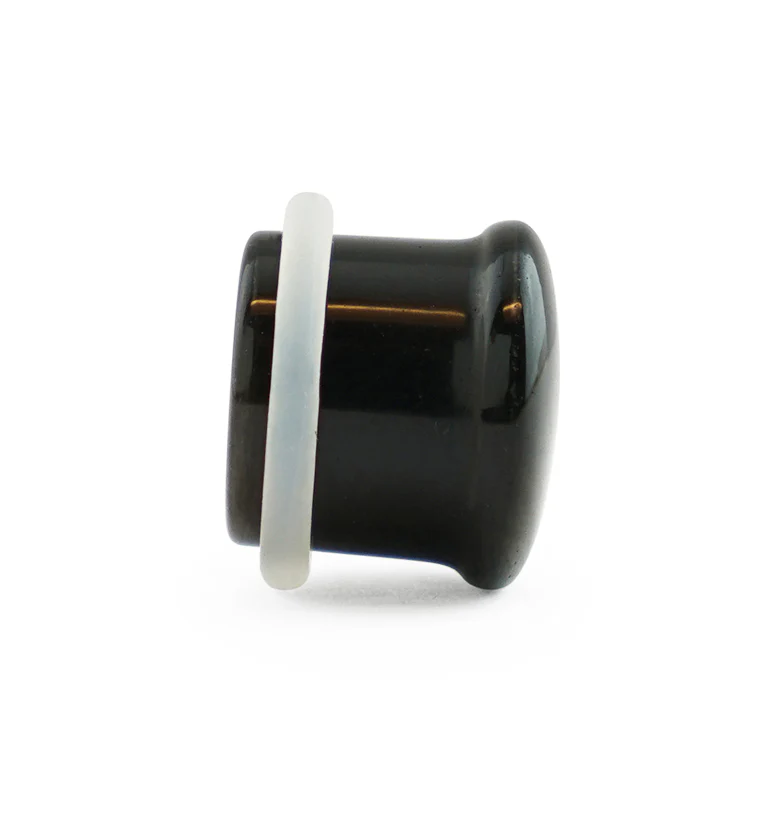 Silver Obsidian Stone Plugs - Single Flare - Image 4