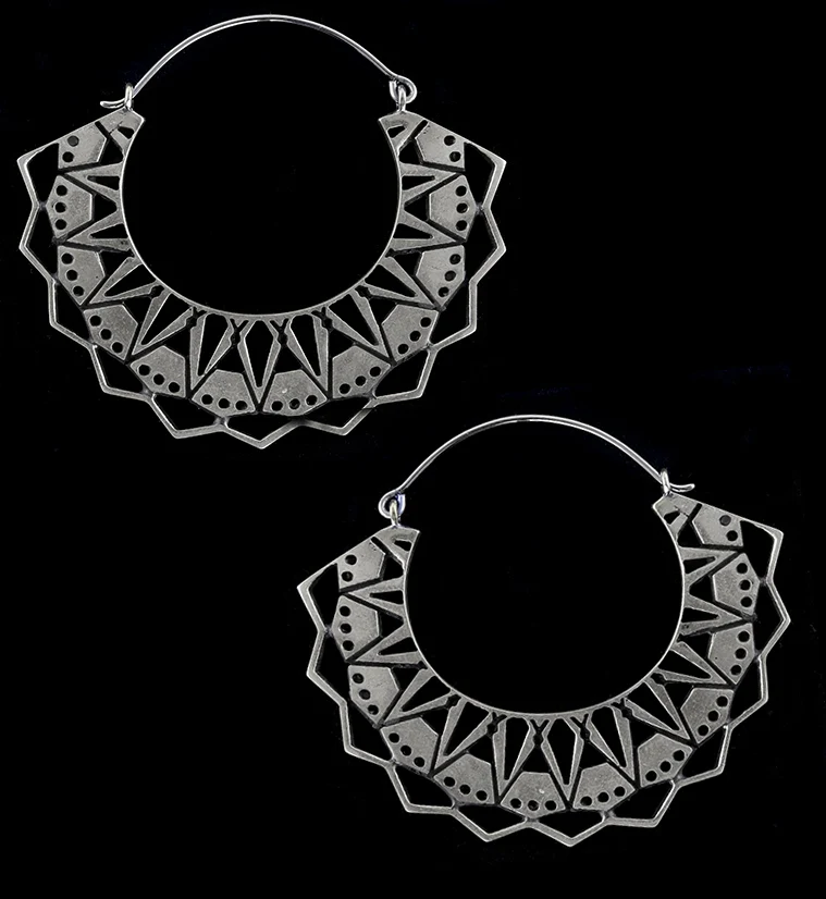 Silver Palmette Titanium Hangers - Earrings