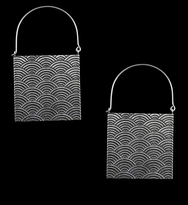 Silver Pulse Crate Titanium Hangers - Earrings