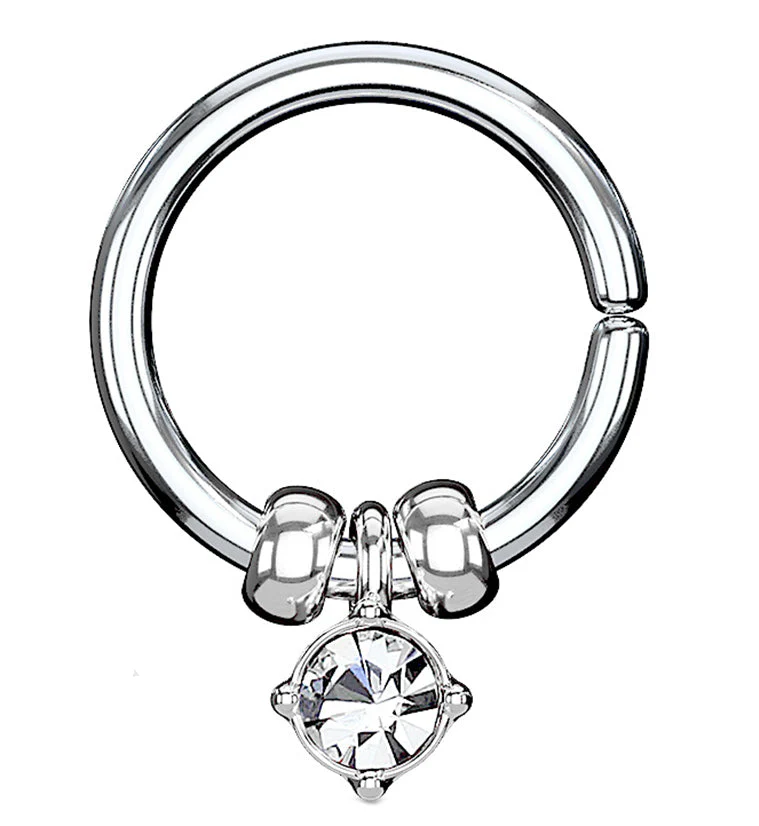 Silver Removable CZ Annealed Seamless Ring