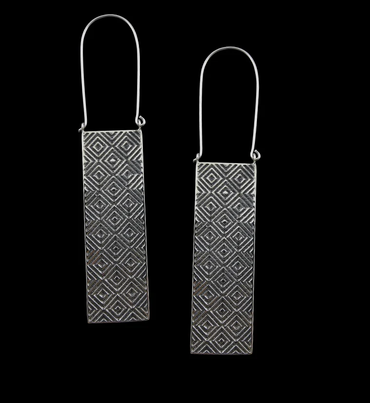 Silver Trellis Titanium Hangers - Earrings