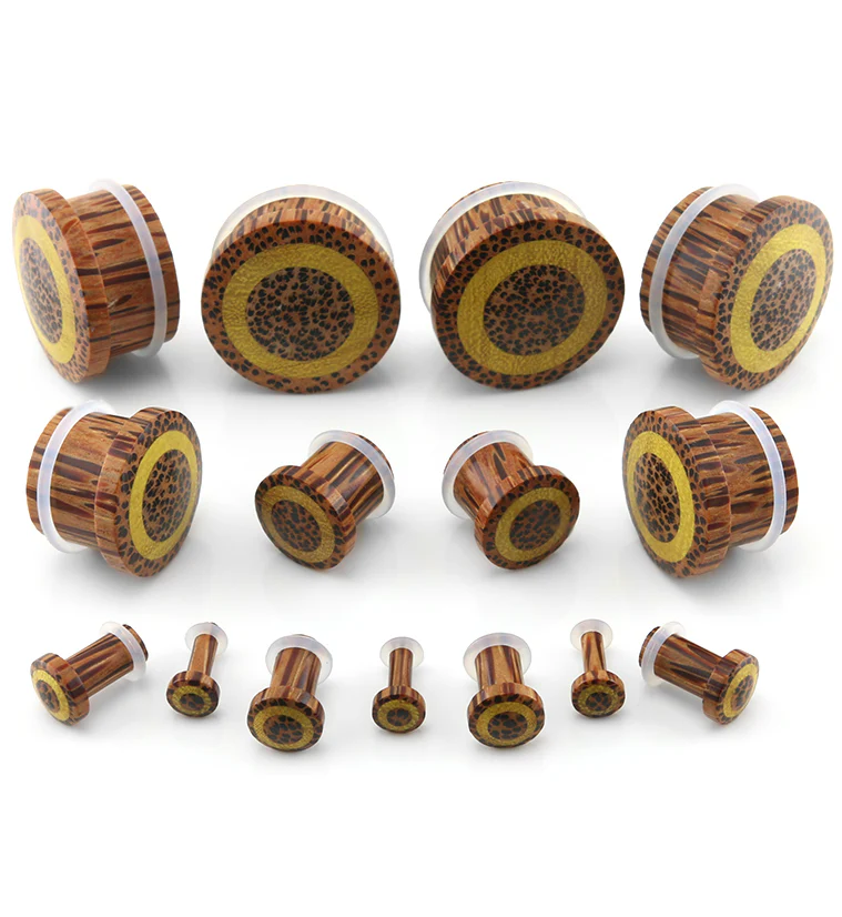 Single Flare Coconut Wood Plugs with Jackfruit Inlay - Image 3