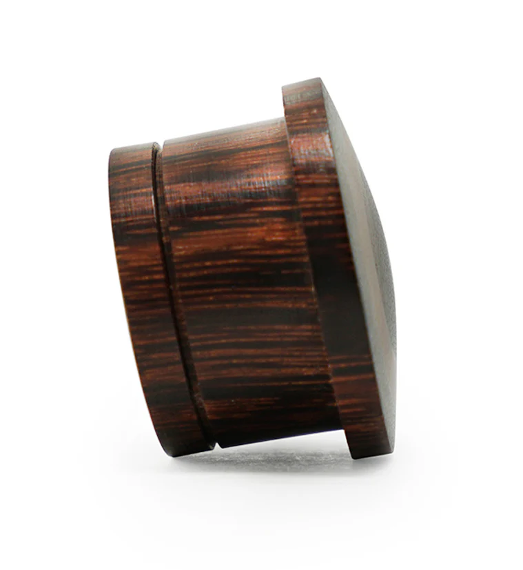 Single Flare Dark Tamarind Wood Plugs with Saba Inlay - Image 4