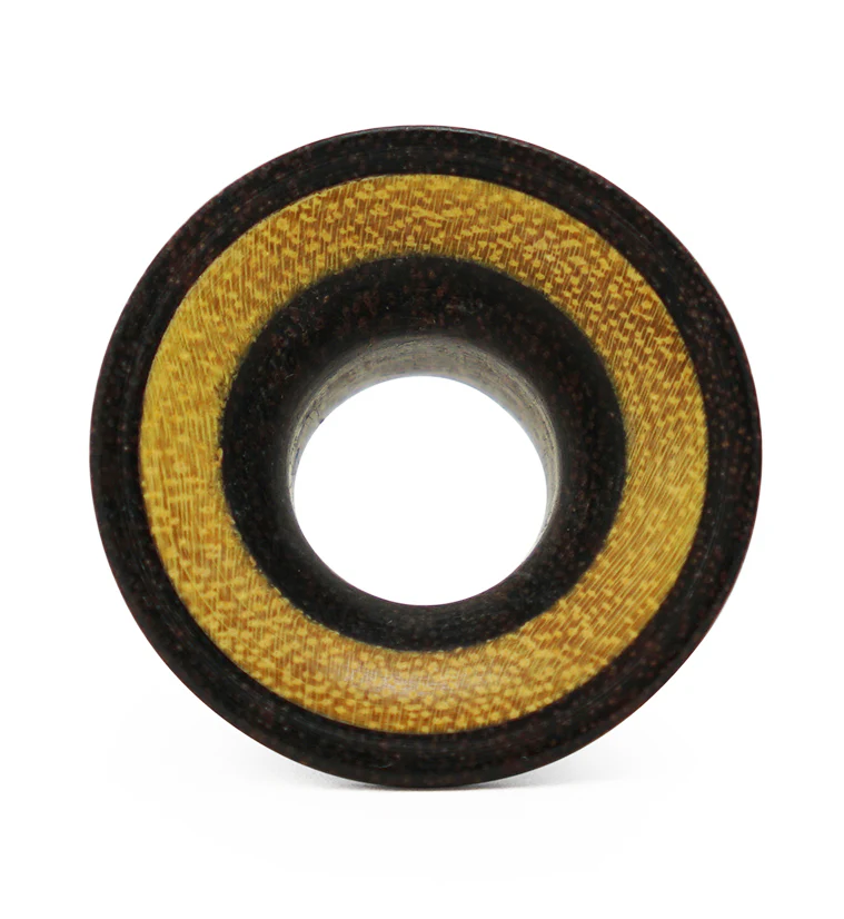 Single Flare Dark Tamarind Wood Tunnels with Jackfruit Inlay - Image 4
