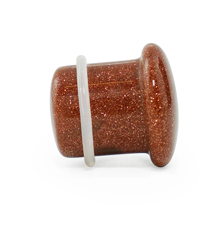 Single Flare Goldstone Glass Plugs - Image 4
