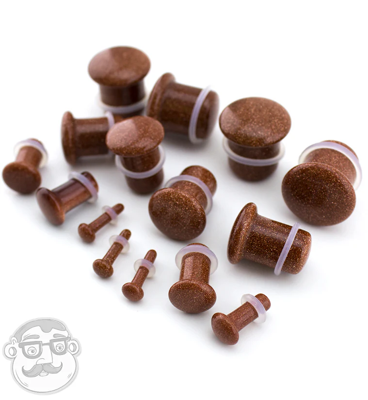 Single Flare Goldstone Glass Plugs - Image 8