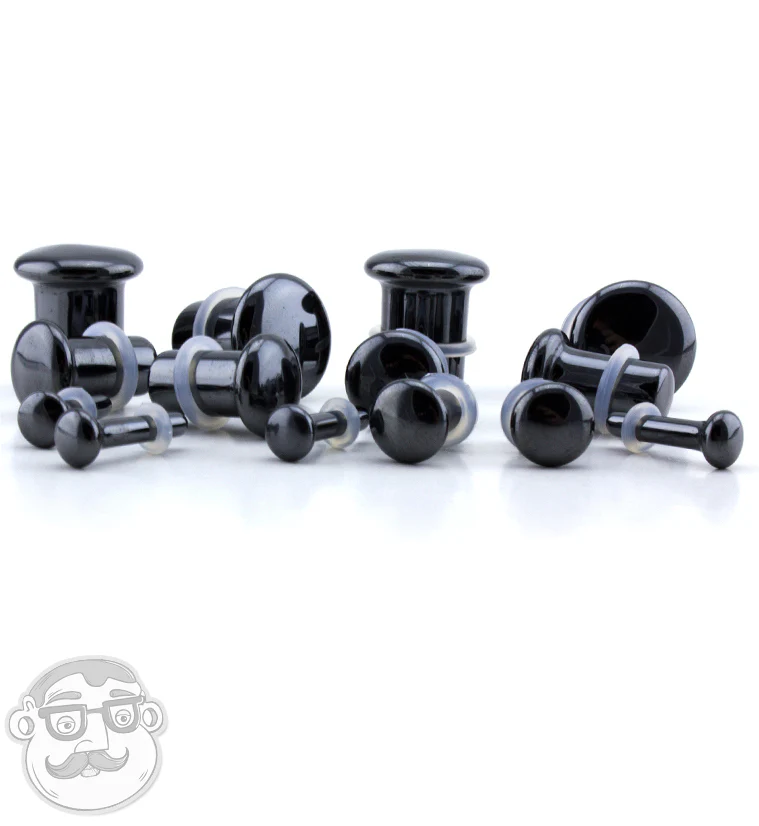 Single Flare Hematite Stone Plugs - Image 5