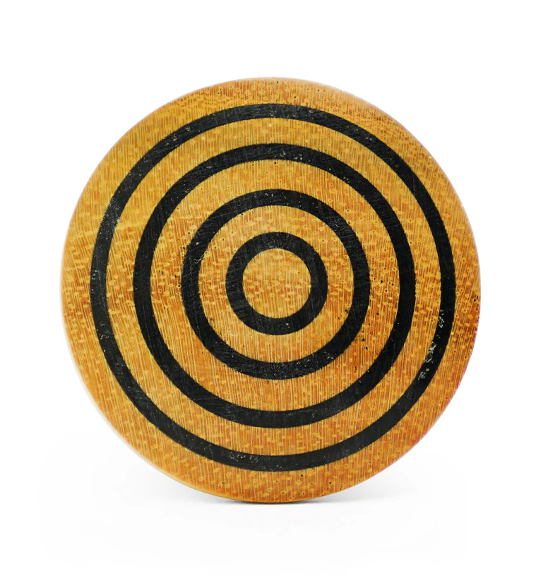 Single Flare Jackfruit Wood Plugs with Triple Target Inlay - Image 3