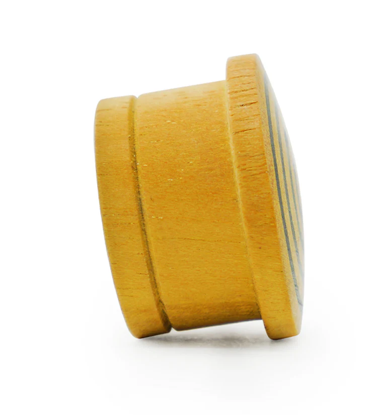 Single Flare Jackfruit Wood Plugs with Triple Target Inlay - Image 4