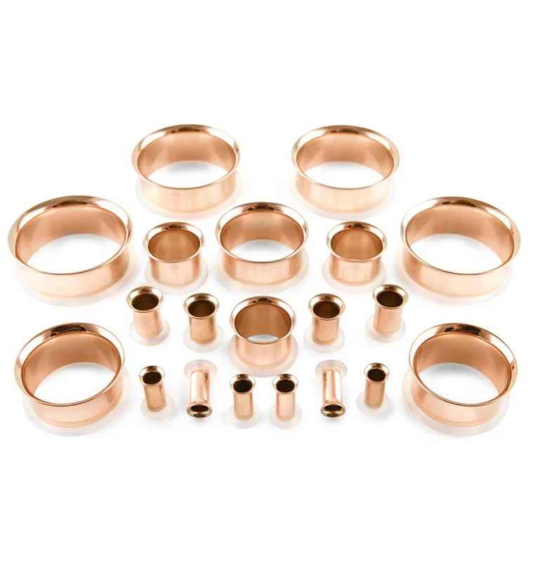 Single Flare Rose Gold Tunnels - Image 2