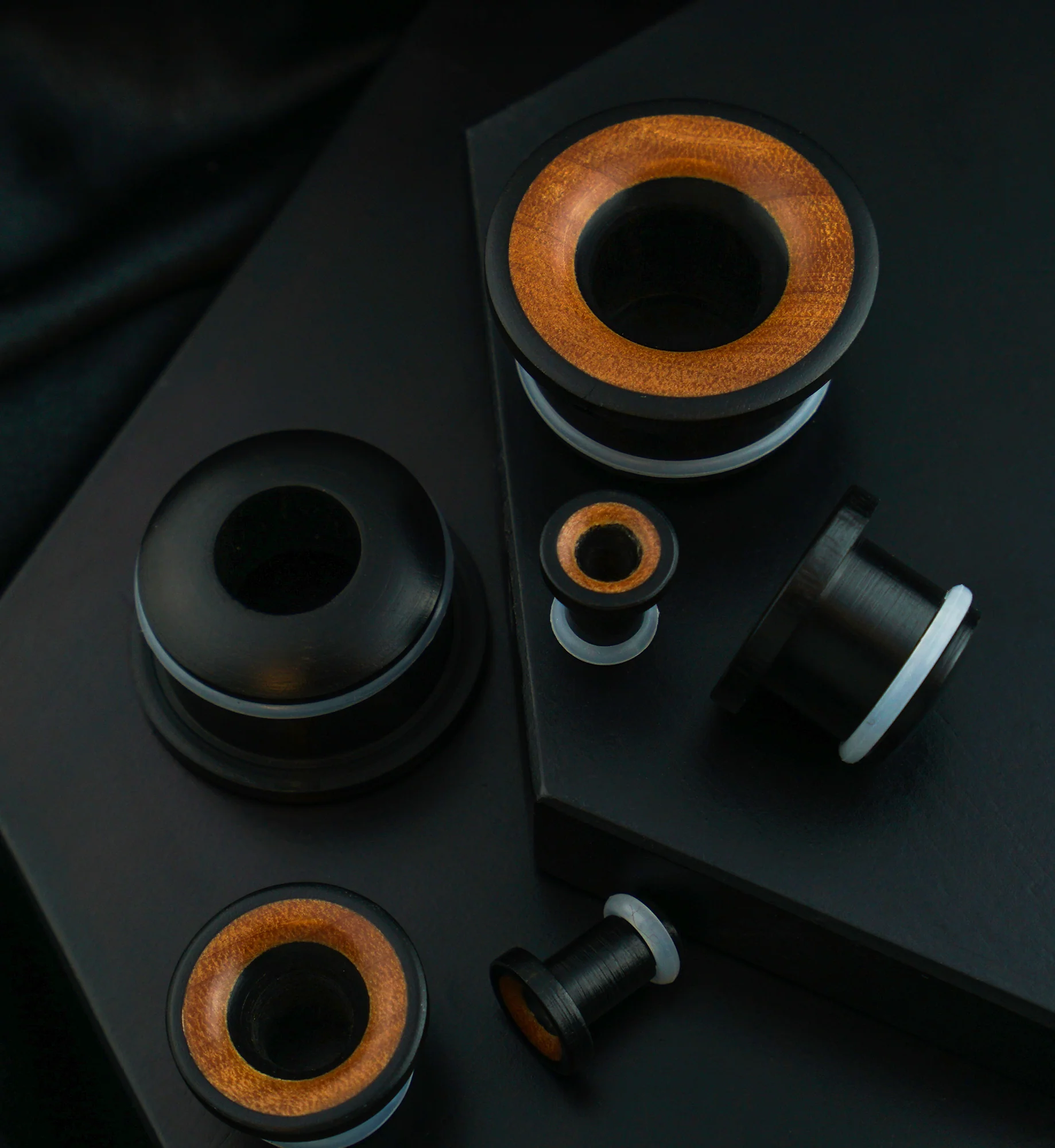 Single Flare Areng Wood Tunnels with Saba Inlay - Image 2