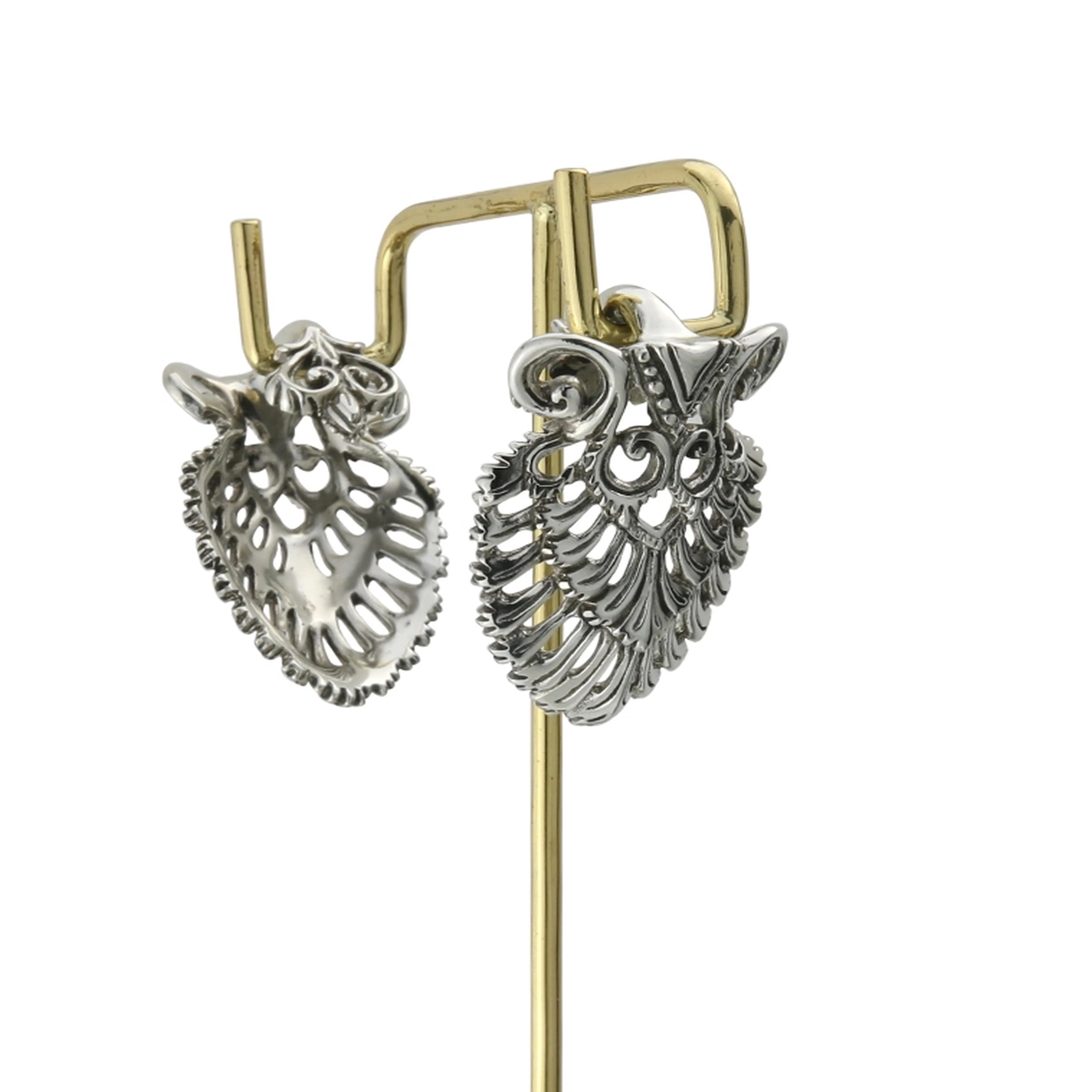 Sinuous White Brass Ear Weights - Image 2