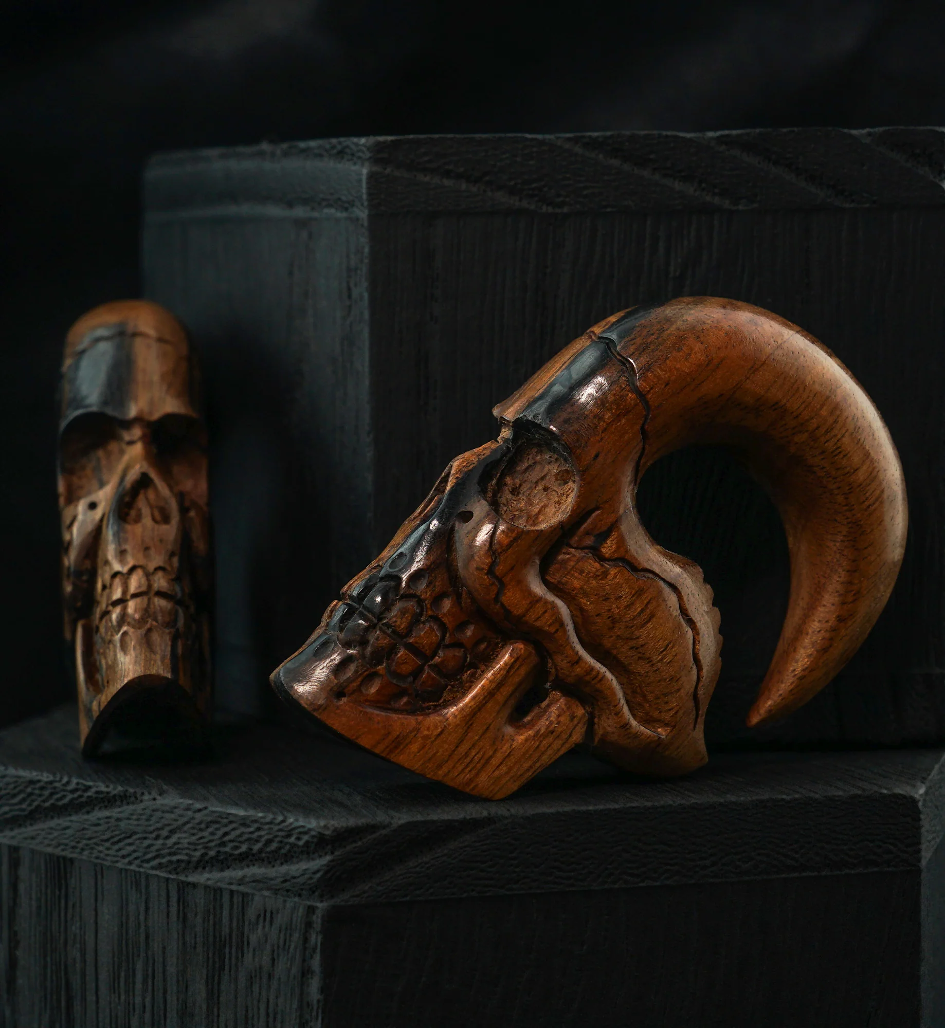 Skull Areng Wood Hangers - Image 2