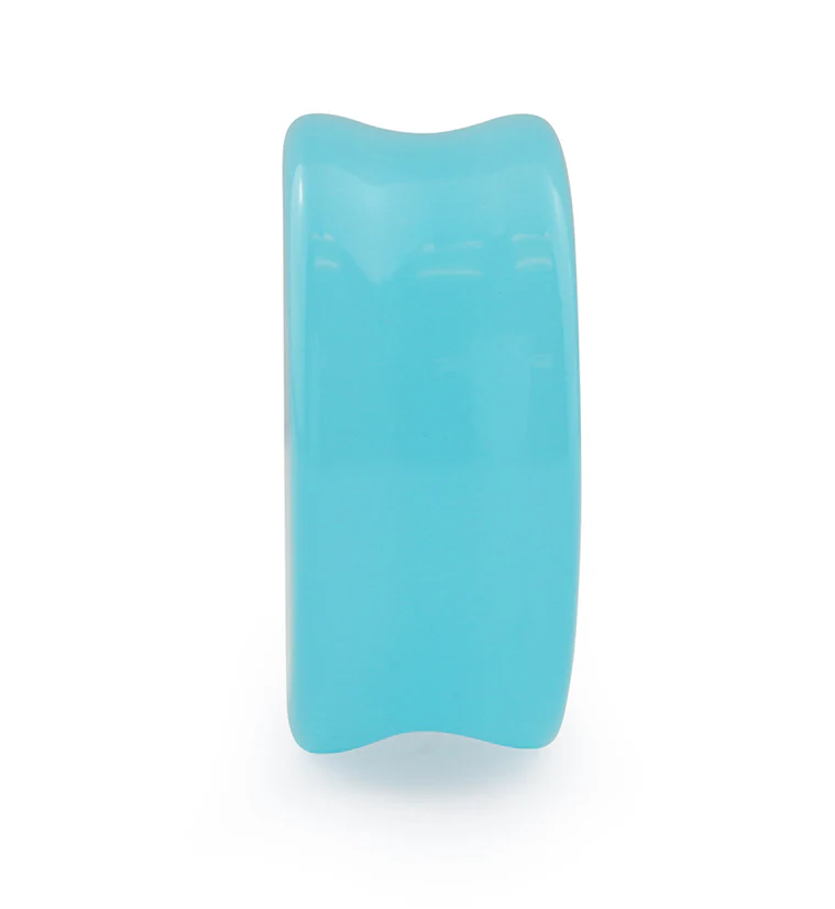 Sky Blue Glass Double Flare Plugs - Image 5