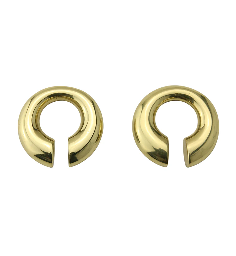 Small Keyhole Brass Ear Weights - Image 3