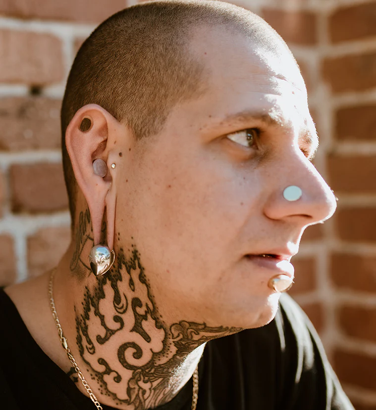 Small White Brass Knuckle Ear Weights - Image 3