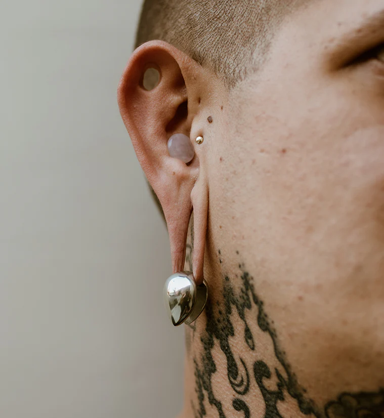 Small White Brass Knuckle Ear Weights - Image 5