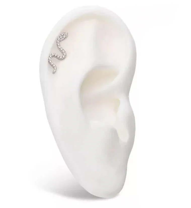 Snake Pave CZ Internally Threaded Titanium Top - Image 3