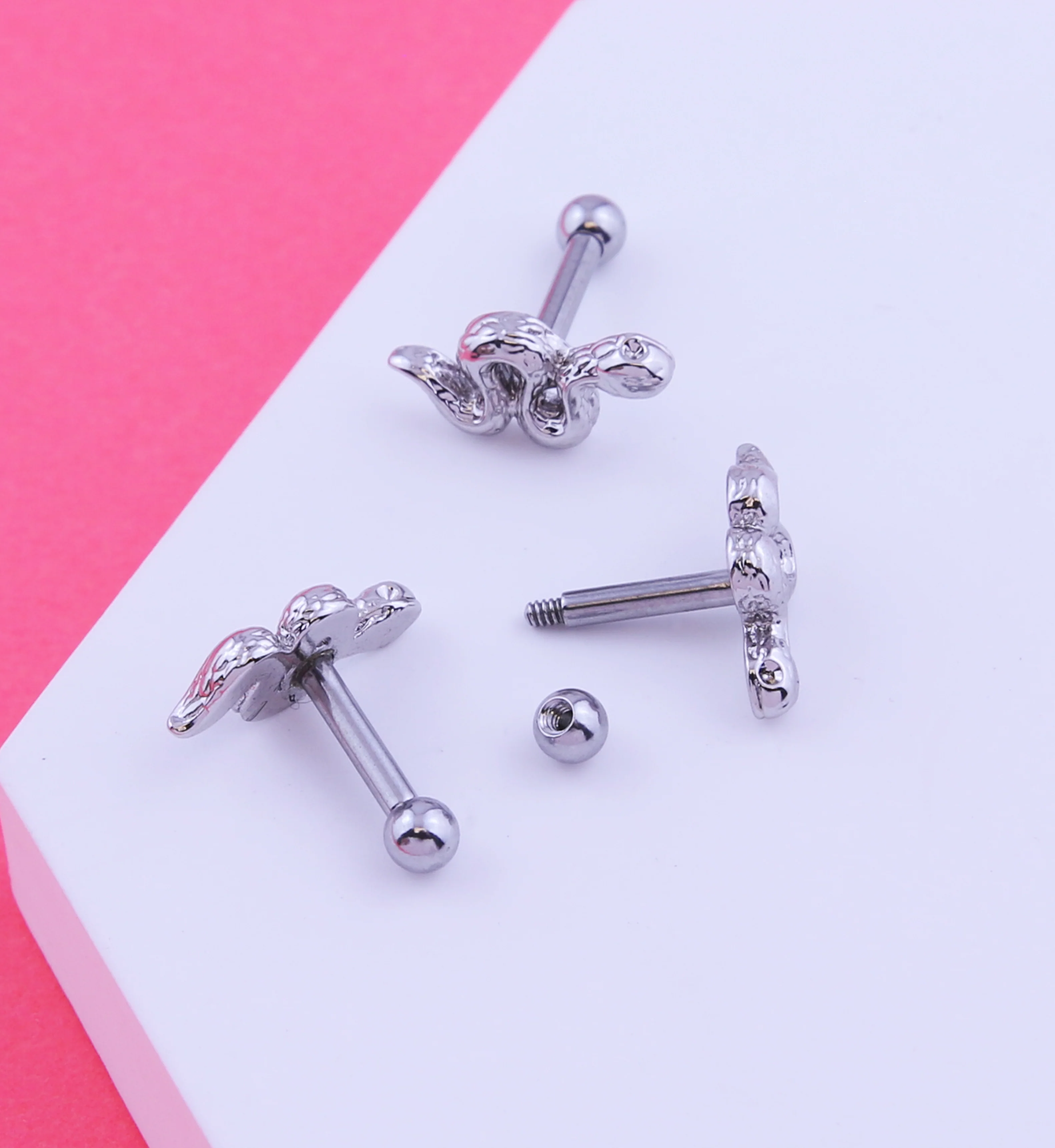 Snake Stainless Steel Cartilage Barbell - Image 2
