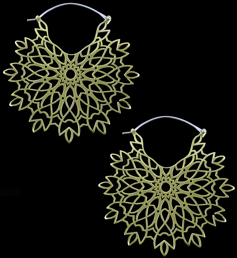 Snowflake Brass Earrings - Weights