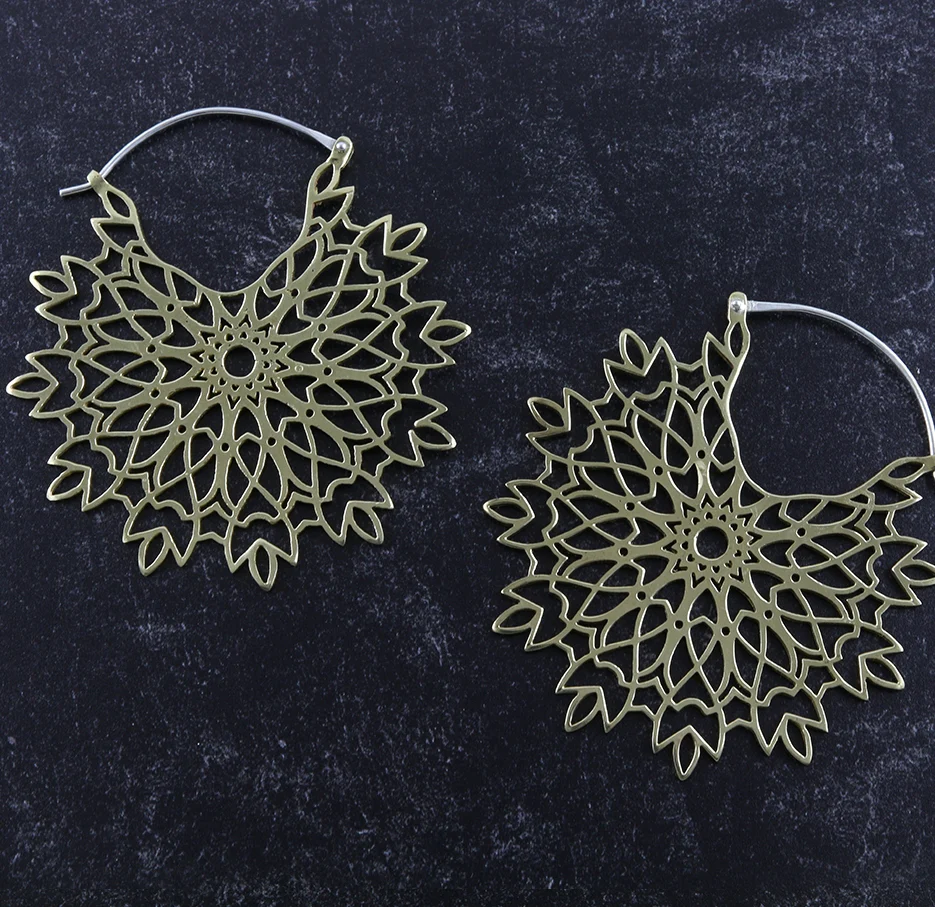 Snowflake Brass Earrings - Weights - Image 2