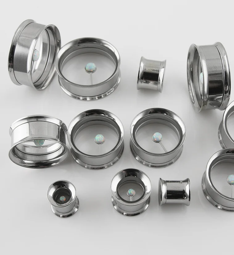 Solo Opalite Stainless Steel Tunnels - Image 3