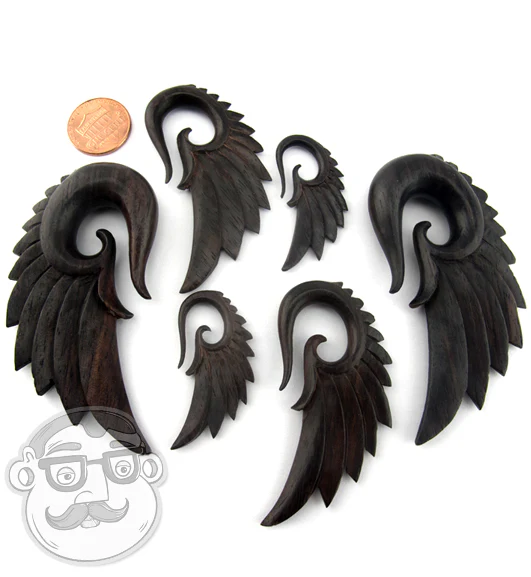 Areng Wood Angel Wing Hanger Plugs - Image 5