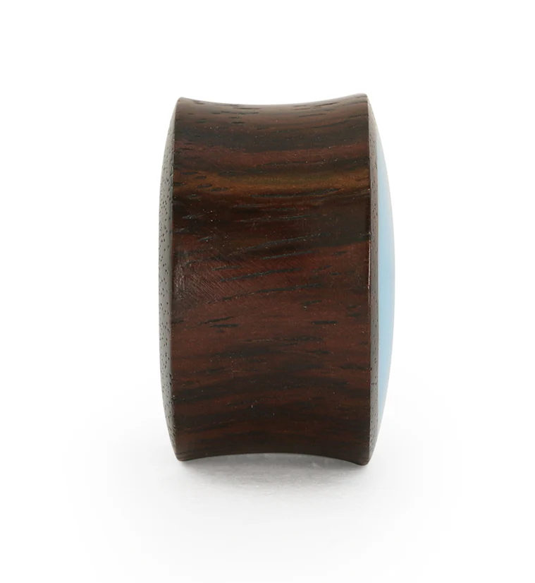Areng Wood Plugs With Blue Resin Inlay - Image 6