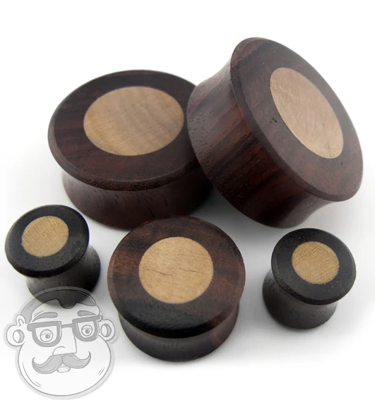 Sono Wood Plugs With Crocodile Wood Inlay - Image 3