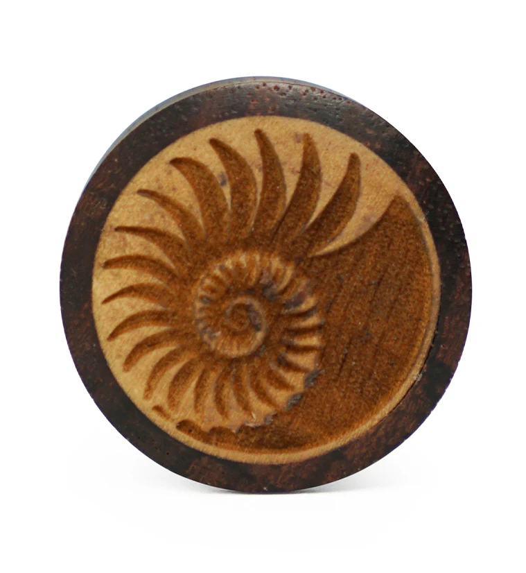 Sono Wood Plugs With Engraved Seashell Inlay - Image 3