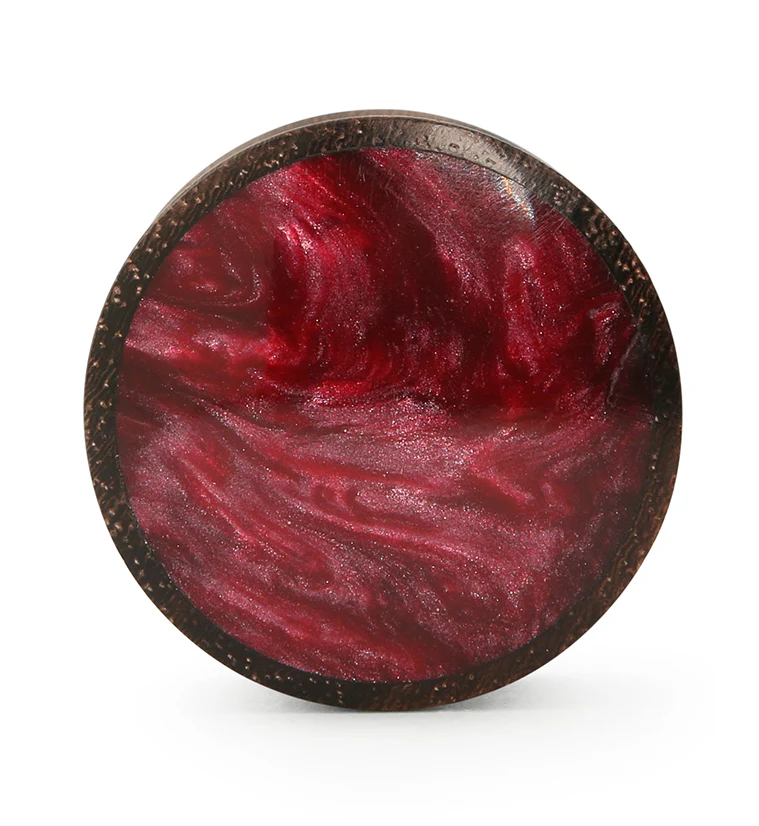 Sono Wood Plugs With Magenta Resin Inlay - Image 3