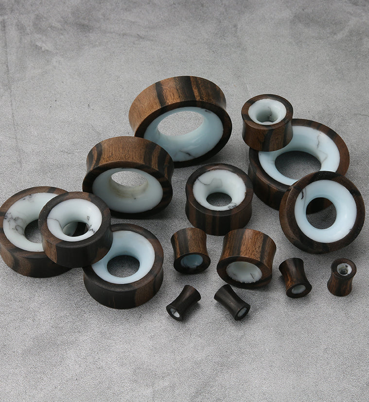 Sky Blue/White Resin Concave Wooden Tunnels - Image 2