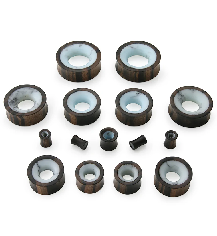 Sky Blue/White Resin Concave Wooden Tunnels - Image 3